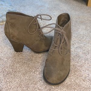 Brown Lace-up Booties